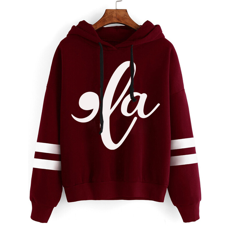 Ulične ženske dukserice Smiješne majice s kapuljačom s otisnutim zarezom i okruglim izrezom Opušteni pulover dugih rukava s uzicom Flis ženski s kapuljačom