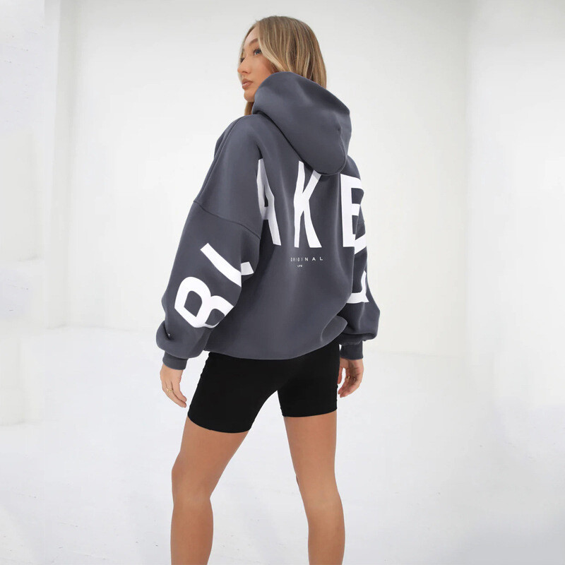 Hoodies s natpisom za žene Streetwear Pulover Široki topli, mekani američki stil Labave modne majice s kapuljačom Ženska odjeća