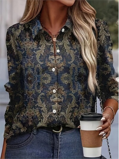 Ženska bijela košulja, modna, ležerna široka bluza, uredska dama, elegantan ovratnik s ovratnikom, džepovi dugih rukava, ženske majice