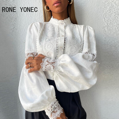 Ženski jednobojni, ležerni, elegantni gornji dio bluze s puf rukavima i puf rukavima s kopčom na kuku