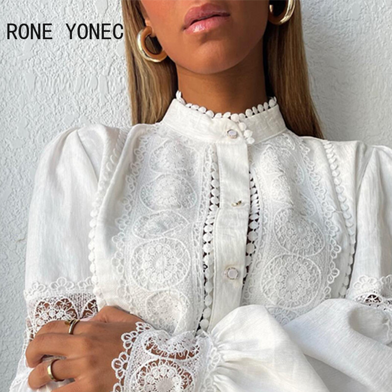 Ženski jednobojni, ležerni, elegantni gornji dio bluze s puf rukavima i puf rukavima s kopčom na kuku