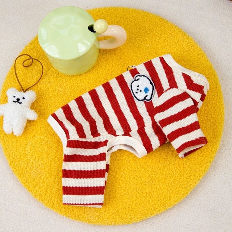 Õhukesed koerriided väikestele koertele Triibuliste koerte kombinesoonid Mood kutsikate kostüümid Armsad trükisega kasside kombinesoonid Chihuahua lemmikloomade koerte kombinesoonid