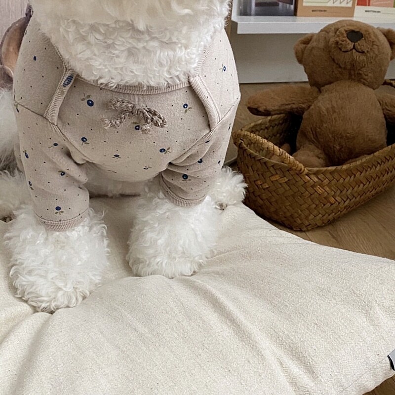 Kućni ljubimac Cvjetni uzorak Odjeća s četiri noge Teddy Ljetna odjeća Bodi za male pse Pomeranac Udoban pulover Maltezer Kućna odjeća