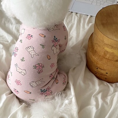 Teddy τετράποδο κοστούμι Summer Bichon Pomeranian Jumpsuit Yorkshire Cartoon Πουλόβερ Μάλτας Ρούχα σπιτιού Προμήθειες για κατοικίδια