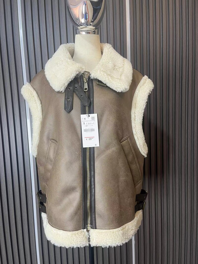 UNIZERA 2023 Jesen/Zima Novi proizvod Nova ženska modna ležerna majica bez rukava s polo izrezom i patentnim zatvaračem u tri boje od flisa