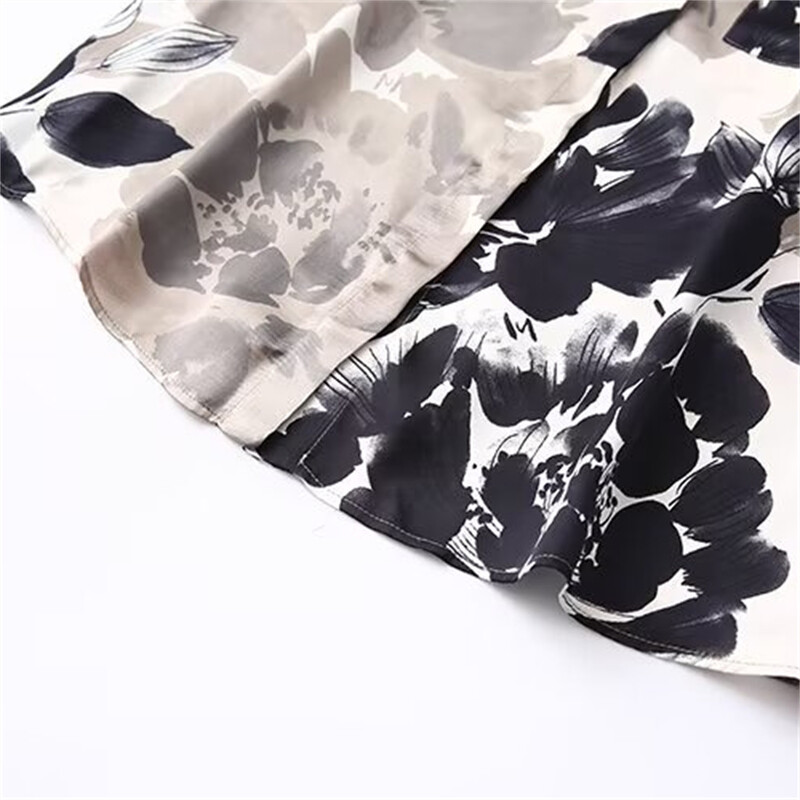 UNIZERA2024 Proljetni novi proizvod Ženska torba s preklopnim ovratnikom ukrašena cvjetnim printom Svilena satenska satenska košulja