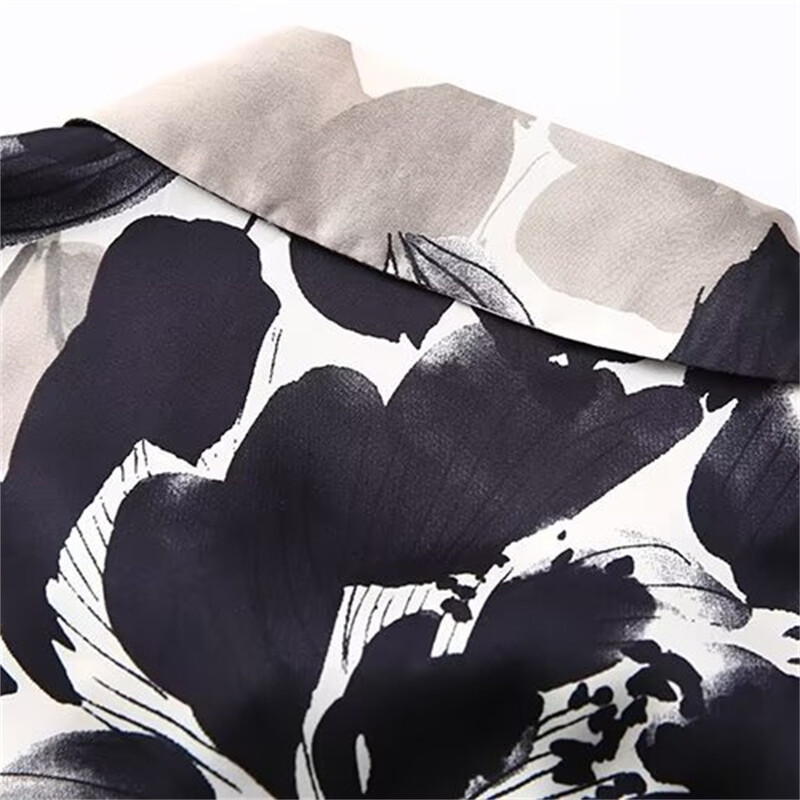 UNIZERA2024 Proljetni novi proizvod Ženska torba s preklopnim ovratnikom ukrašena cvjetnim printom Svilena satenska satenska košulja