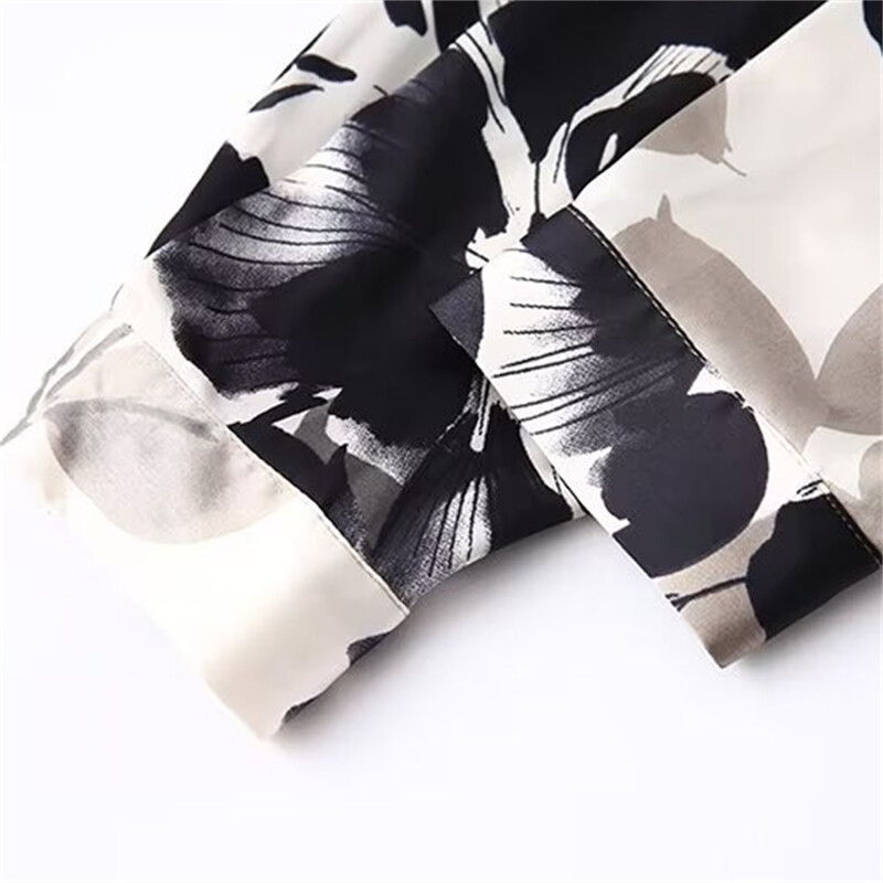 UNIZERA2024 Proljetni novi proizvod Ženska torba s preklopnim ovratnikom ukrašena cvjetnim printom Svilena satenska satenska košulja