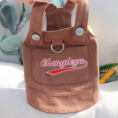 Puppy Ljetni traper tregeri Jednobojna odjeća za pse Bichon pulover s uzicama Teddy Meka majica bez rukava