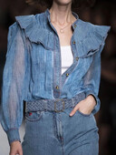 Ženske retro košulje na gumbe s volanima Prozirna stojeća kragna Mori Djevojačka bluza dugih rukava Proljetne ležerne elegantne majice Top 2024.