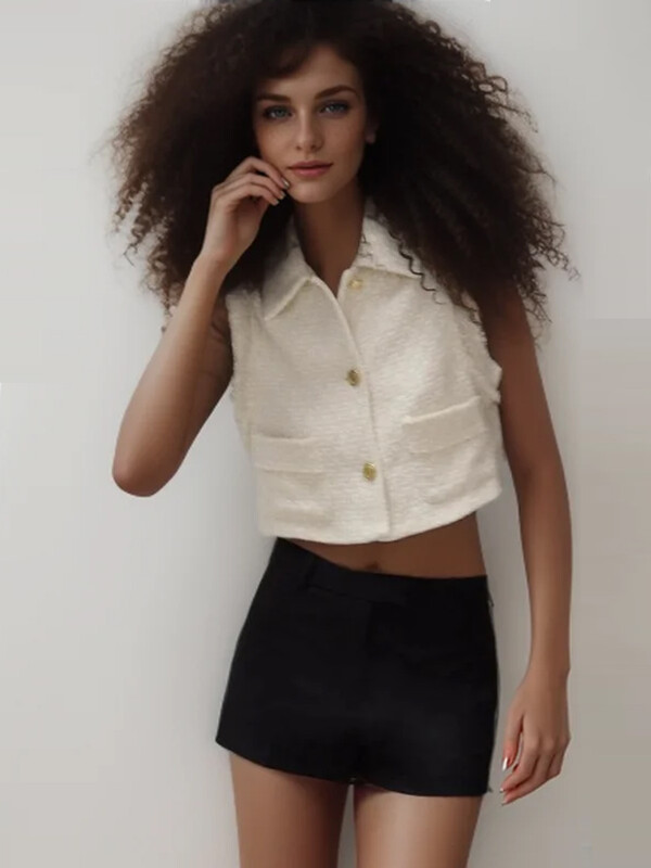 TRAF Proljeće Ljeto Vest Jakna Ženska 2024 Nova modna Ravna Kratka Elegantna Ženska Kaput Chic Street Mladi Kaput