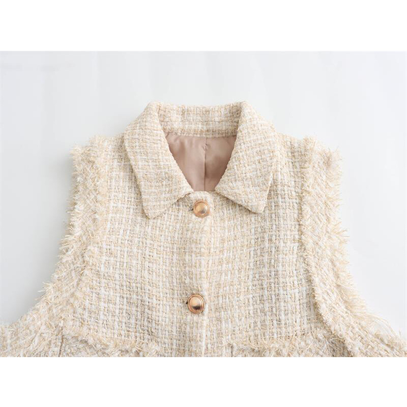 TRAF Proljeće Ljeto Vest Jakna Ženska 2024 Nova modna Ravna Kratka Elegantna Ženska Kaput Chic Street Mladi Kaput