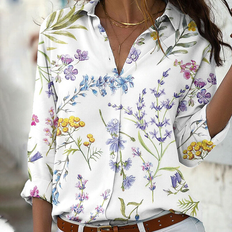 Cămașă cu mâneci lungi, cu mâneci lungi, cu buline imprimate 3D, la modă pentru femei, cămăși cu un singur piept, 2024, primăvară și vară, bluze pentru femei
