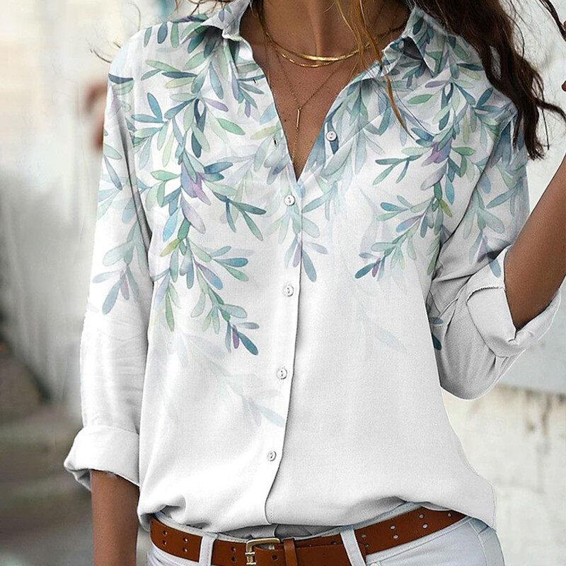 Cămașă cu mâneci lungi, cu mâneci lungi, cu buline imprimate 3D, la modă pentru femei, cămăși cu un singur piept, 2024, primăvară și vară, bluze pentru femei