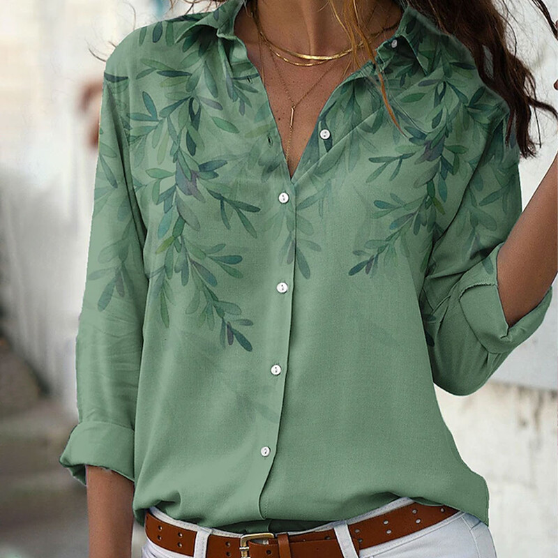 Cămașă cu mâneci lungi, cu mâneci lungi, cu buline imprimate 3D, la modă pentru femei, cămăși cu un singur piept, 2024, primăvară și vară, bluze pentru femei