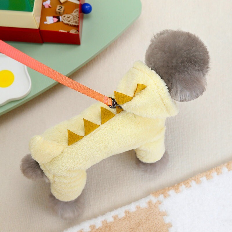 Puppy Dinosaur Modeling Kombinezoni Zimski Ljubimac Slatki flis Teddy Topla odjeća Pudlica Deblja odjeća za četveronoške
