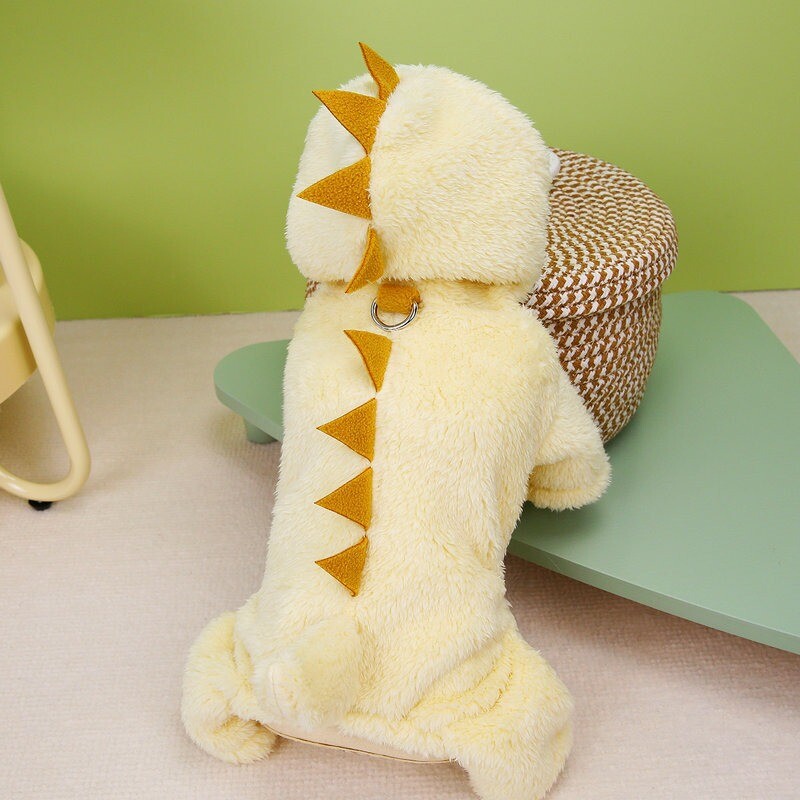 Puppy Dinosaur Modeling Kombinezoni Zimski Ljubimac Slatki flis Teddy Topla odjeća Pudlica Deblja odjeća za četveronoške