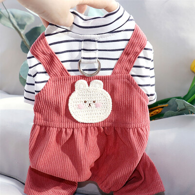 Hlače za kućne ljubimce s četiri noge Odjeća za pse na uzici Teddy Ljetni kombinezon Pulover za male pse iz crtića Schnuzer Prozračna odjeća