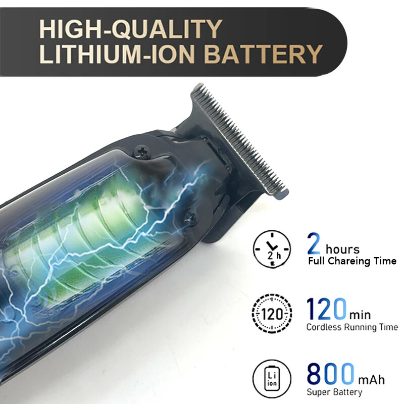 Kemei KM-1578 muški aparat za šišanje Punjivi aparat za šišanje Profesionalni LCD digitalni zaslon Punjač USB stroj za šišanje