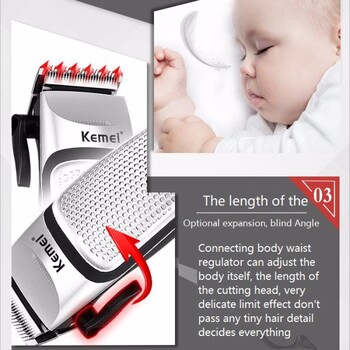 Kemei KM-4639 Electric Clipper Hair Clippers Professional Trimmer Οικιακή μηχανή γένια χαμηλού θορύβου Εργαλείο προσωπικής φροντίδας κούρεμα