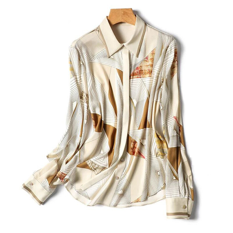 Moetrükk naiste särgid Uued elegantsed Naiste pluusid 2023 Kevad-sügis pikkade varrukatega särgid Topid Blusas Mujer