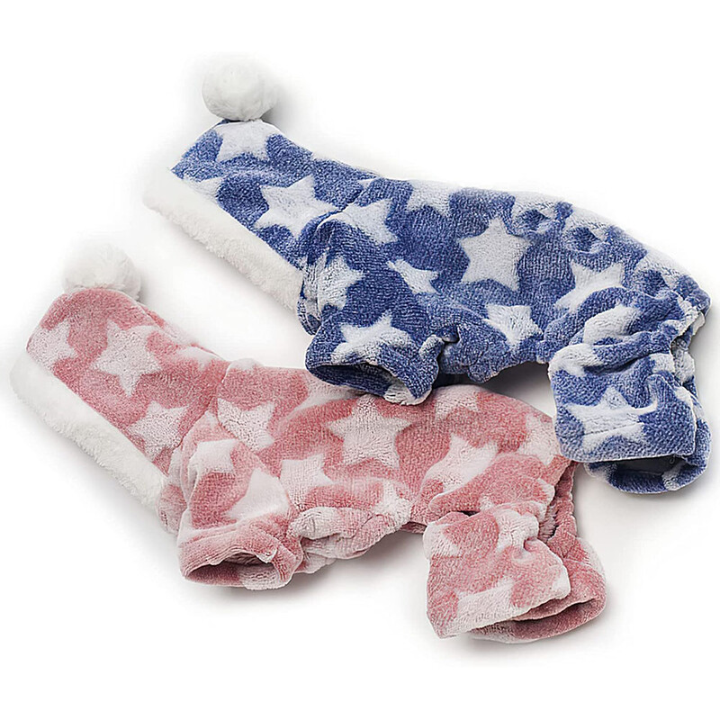 Pidžama za male pse Pjs Doggy Onesie Odjeća Mekana flanelska zimska topla pulover za kućne ljubimce Hoodie Slatka zvijezda Doggy kombinezon Odjeća za mačke Kaput