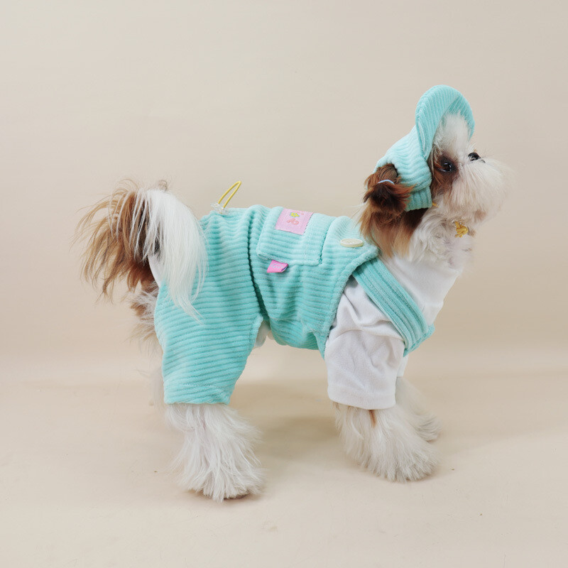 Pas Hlače s remenima od samta za kućne ljubimce Suknja s remenima za kućne ljubimce Odjeća za kućne ljubimce Jesen Zima Šnaucer Medvjedi Maltezer Mali pas Četveronožne hlače s remenima