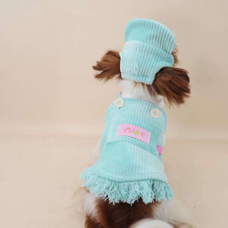 Pas Hlače s remenima od samta za kućne ljubimce Suknja s remenima za kućne ljubimce Odjeća za kućne ljubimce Jesen Zima Šnaucer Medvjedi Maltezer Mali pas Četveronožne hlače s remenima