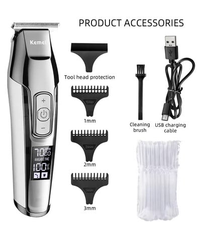 Kemei KM-5027 Rezanje dlačica Tihi aparati za šišanje Trimer za kosu Punjivi