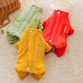 Sveobuhvatna jakna za kućne ljubimce Jednostavna Teddy Bichon pamučna jakna Zimska topla odjeća za male pse Jednobojna odjeća za pse s četiri noge