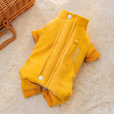 Sveobuhvatna jakna za kućne ljubimce Jednostavna Teddy Bichon pamučna jakna Zimska topla odjeća za male pse Jednobojna odjeća za pse s četiri noge