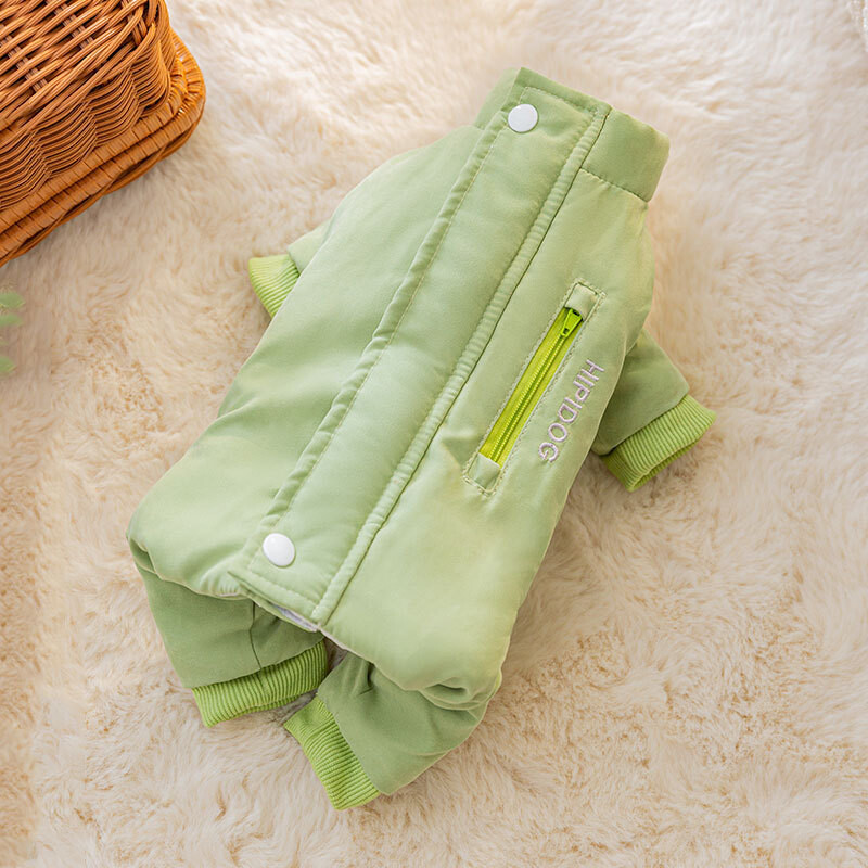 Sveobuhvatna jakna za kućne ljubimce Jednostavna Teddy Bichon pamučna jakna Zimska topla odjeća za male pse Jednobojna odjeća za pse s četiri noge