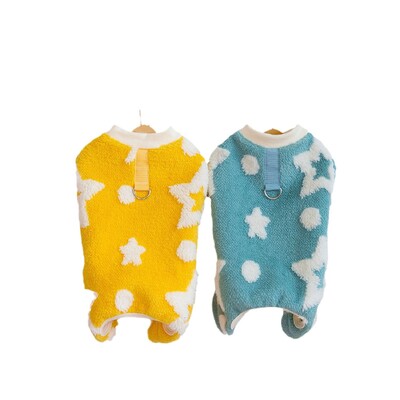 Câini și pisici Iarnă și toamnă Salopetă Pijamale Star Design Trening moale Animal de companie Cățeluș Pantaloni Tricou