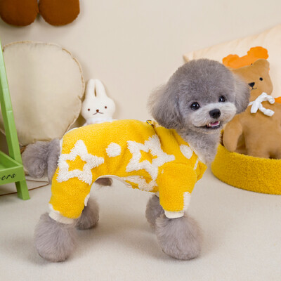 Σκύλοι και γάτες Χειμερινή και Φθινοπωρινή Ολόσωμη Πιτζάμες Star Design Μαλακή αθλητική φόρμα Pet Puppy Pants T-shirt