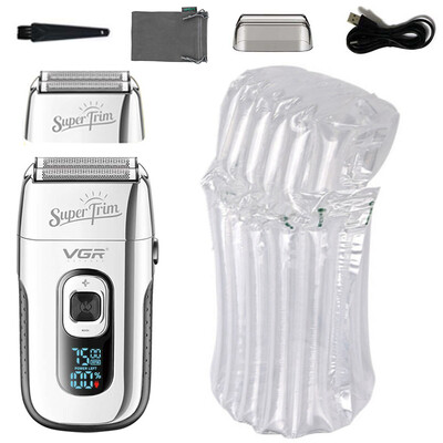 VGR 3-käiguline laetav habemega elektriline pardel meestele Juukseraseerija Kiilaspea Fade Raseerimismasin Lisavõrguga viimistlustööriist