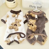 Lemmikloomade koerte riided väikestele koertele, talvised soojad koerte kombinesoonid, armsad kutsikad plüüsist pidžaamad Luksuslikud kasside kombinesoonid Prantsuse buldogi lemmikloomade kombinesoonid