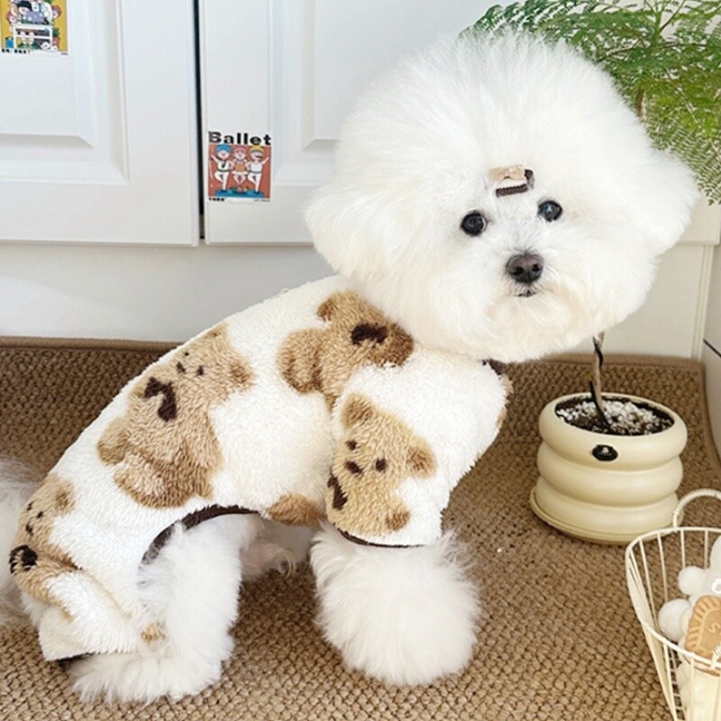 Lemmikloomade koerte riided väikestele koertele, talvised soojad koerte kombinesoonid, armsad kutsikad plüüsist pidžaamad Luksuslikud kasside kombinesoonid Prantsuse buldogi lemmikloomade kombinesoonid