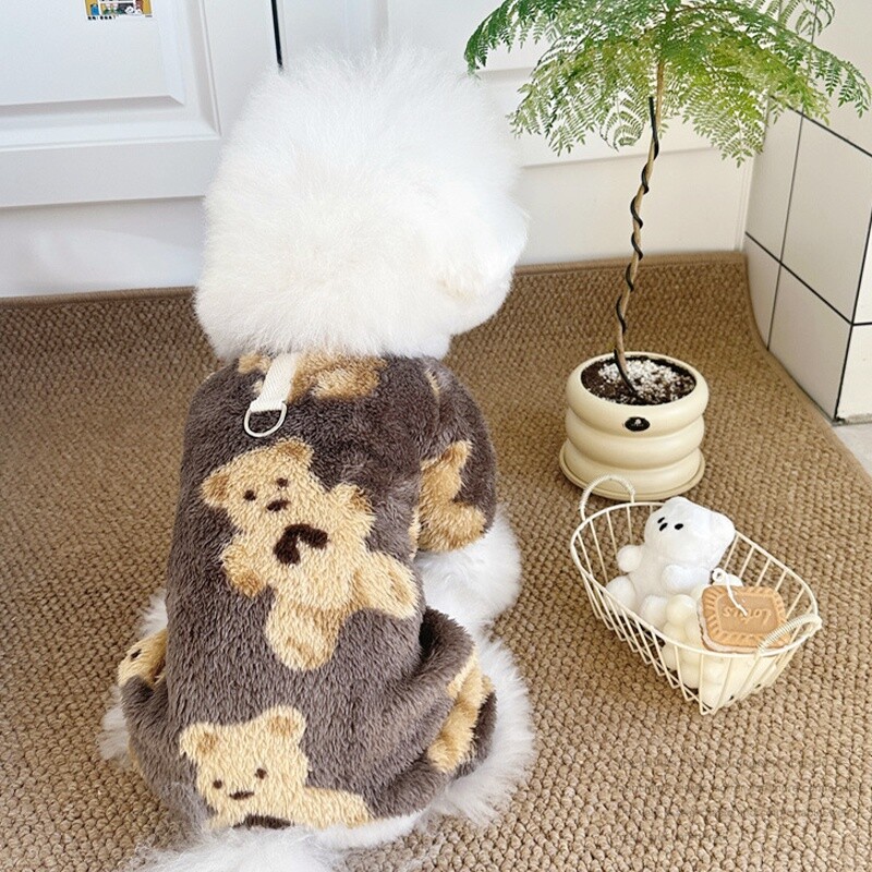 Lemmikloomade koerte riided väikestele koertele, talvised soojad koerte kombinesoonid, armsad kutsikad plüüsist pidžaamad Luksuslikud kasside kombinesoonid Prantsuse buldogi lemmikloomade kombinesoonid