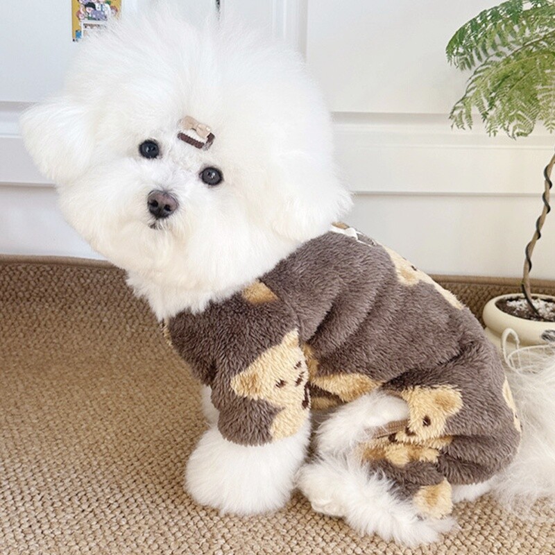 Lemmikloomade koerte riided väikestele koertele, talvised soojad koerte kombinesoonid, armsad kutsikad plüüsist pidžaamad Luksuslikud kasside kombinesoonid Prantsuse buldogi lemmikloomade kombinesoonid