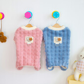 Pas Plišani kombinezon s mjehurićima na kockice Odjeća za kućne ljubimce Male mačke Jesen i zima Topla plišana odjeća s četiri noge