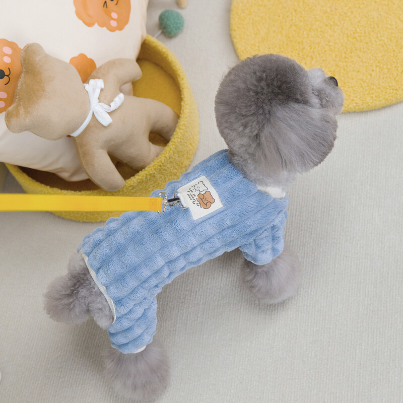 Pas Plišani kombinezon s mjehurićima na kockice Odjeća za kućne ljubimce Male mačke Jesen i zima Topla plišana odjeća s četiri noge