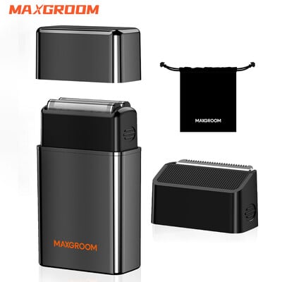 MAXGROOM 2 u 1 električni brijač za muškarce Brijač s folijom Brijač za bradu Punjivi električni brijač Trimer za bradu Uklanjanje dlačica s lica
