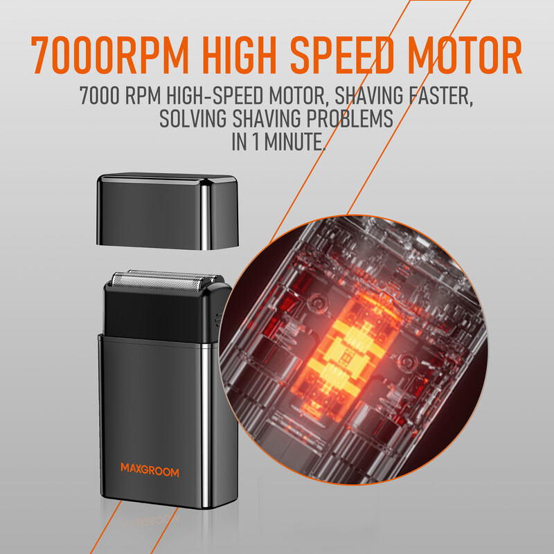 MAXGROOM 2 u 1 električni brijač za muškarce Brijač s folijom Brijač za bradu Punjivi električni brijač Trimer za bradu Uklanjanje dlačica s lica