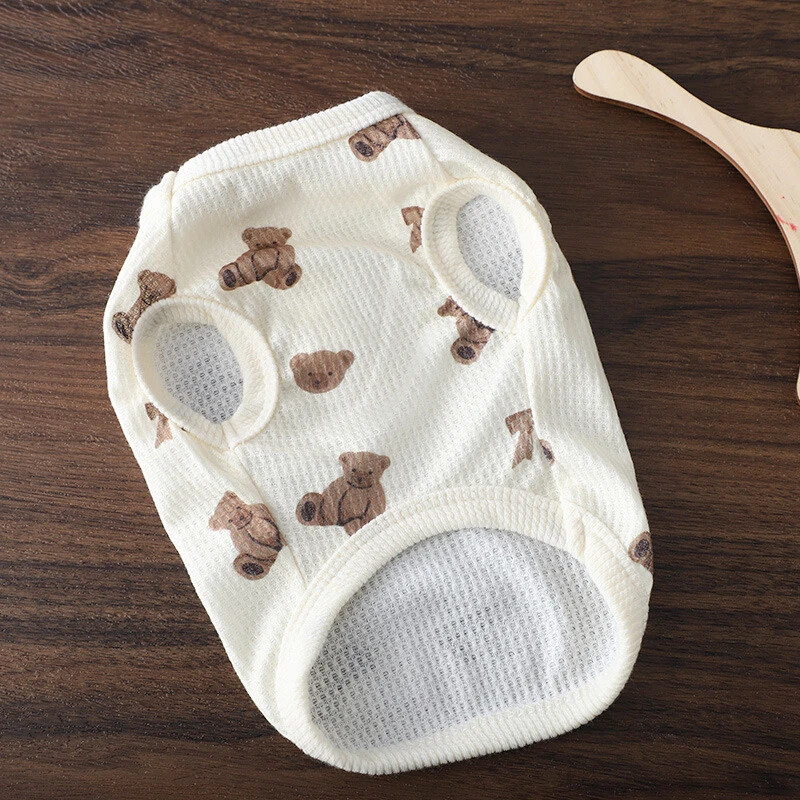 INS Kevad/suvised lemmikloomade vahvlipaagiga koerte neljajalgsed riided Lemmikloomarõivad Kassikoera riided Väikese karu neljajalgsed koduriided