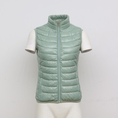 SANTELON pentru femei, iarnă, ușoară, caldă, rezistentă la apă, pliabilă, cu buzunare, fără mâneci, guler, haine îmbrăcăminte exterioară