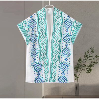 Ženski prsluk s V izrezom s vintage printom Elegantni ženski dugi prsluk s jednim kopčanjem bez rukava Ženska jesen 2024. Ženska široka ulična odjeća