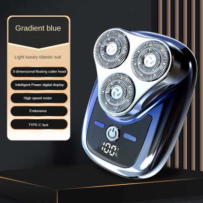 Električni brijač s tri oštrice i digitalnim zaslonom USB punjenje Muški trimer za brijanje Odvojiva oštrica Mini brijač koji se može prati