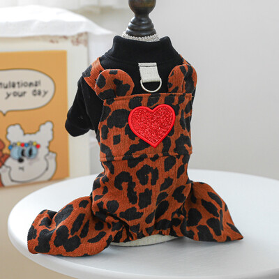 Cămașă drăguță de dragoste Îmbrăcăminte pentru animale de companie pentru câine, cățeluș mic, ținută de animale, cu pantaloni în carouri, toamnă și iarnă, Jumper Pomeranian Shih Tzu