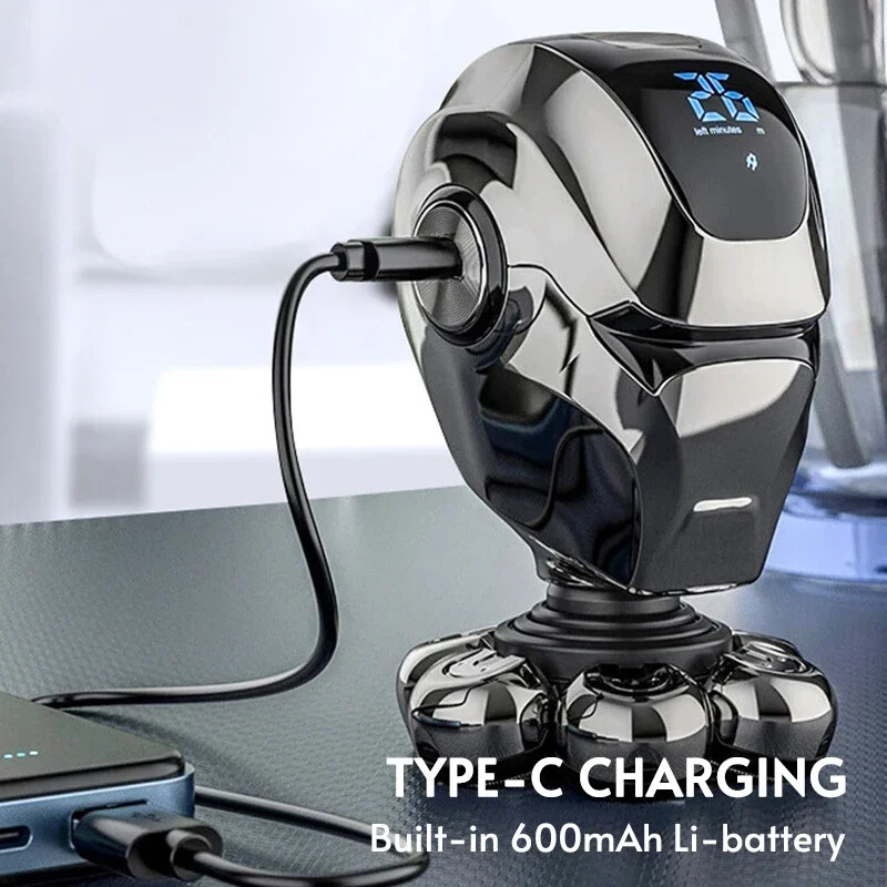 5-U-1 Muški punjivi električni brijač za ćelavu glavu 7D plutajuća oštrica Glava Brada Nos Uho Trimer za dlake Brijač Brijač Četka za lice