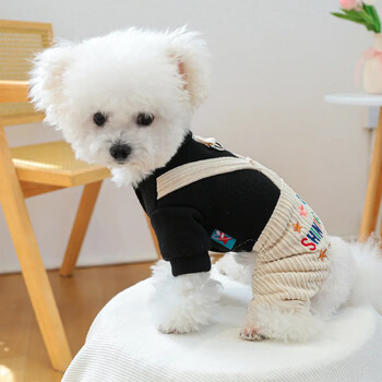 Pet Star Κοτλέ φόρμες Cute Pet Four Legged Pet Puppy Cat Jumpsuit Ρούχα Φθινοπωρινές και χειμερινές φόρμες αστεριών Παντελόνι